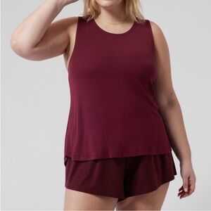 XL WOMEN’S ATHLETA WELL RESTED RIB SLEEP SET NWT BURGUNDY WINE COLOR